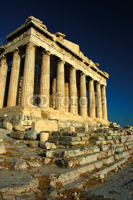 The Parthenon , a temple on the Athenian Acropolis, Greece