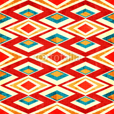 abstract colored polygons in retro style grunge effect seamless pattern
