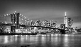 Fototapety Brooklyn bridge at dusk, New York City.