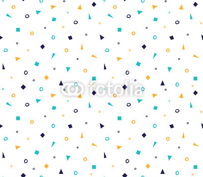 Seamless geometric pattern with colorful elements, vector background. Simple universal design.
