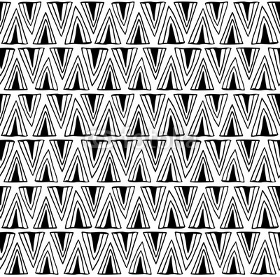 Black and white seamless pattern with triangles.