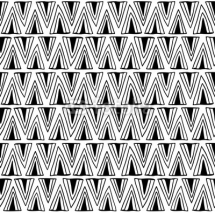 Naklejki Black and white seamless pattern with triangles.