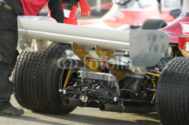 Obrazy i plakaty rear wheels and engine a race car