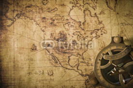 Fototapety old map with compass
