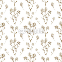 Obrazy i plakaty Forget me not flower drawings. Seamless pattern