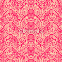 Fototapety Rerd lace seamless pattern with flowers on beige background