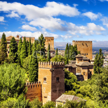 Naklejki Ancient arabic fortress of Alhambra, Granada, Spain.