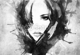 Fototapety woman portrait .abstract watercolor 