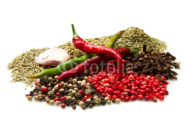 Naklejki Powder spices  in white background