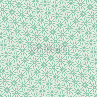 Seamless turquoise diagonal japanese asanoha pattern vector