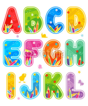 Naklejki Spring or summer alphabet set letters A - L
