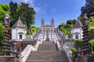 Stairway to the church of Bom Jesus do Monte in Braga (Portugal)