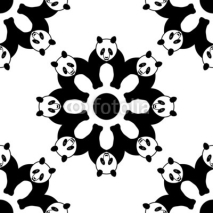 Fototapety seamless panda pattern