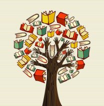 Naklejki Concept design hand books tree