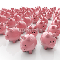 Naklejki Sparschweine Gruppe - Geld sparen / 3D Illustration