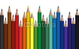 Obrazy i plakaty seamless row colored pens