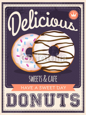 vector vintage styled donuts poster
