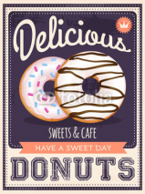 Naklejki vector vintage styled donuts poster