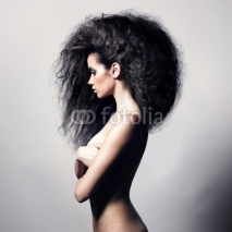 Naklejki Beautiful woman with magnificent hair