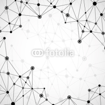 Obrazy i plakaty Abstract geometric background with connecting dots and lines. Modern technology concept