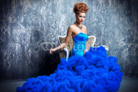 fluffy blue dress