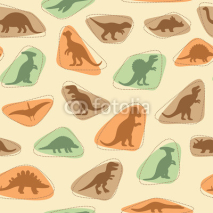Fototapety vector set silhouettes of dinosaur,animal illustration, retro pattern background