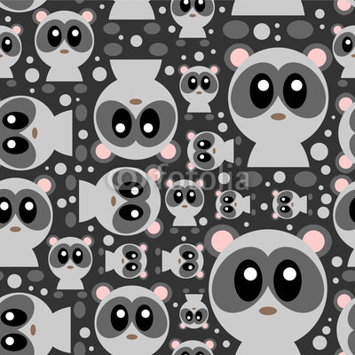 Seamless pattern with cute baby pandas
