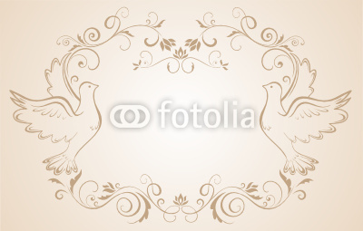 Wedding frame with doves