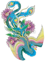 Naklejki Japanese Style Peacock