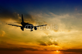Naklejki Beautiful view of silhouette of airplane