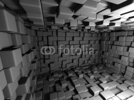 Obrazy i plakaty Abstract Dark Cubes Wall Room Background