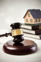 Naklejki Law gavel and house loan concept.