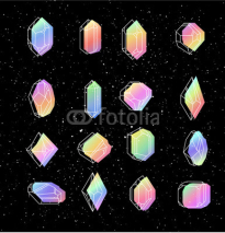 Naklejki Set of non-linear crystals