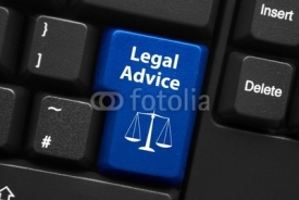 Naklejki “LEGAL ADVICE” key on keyboard (scales of justice law)