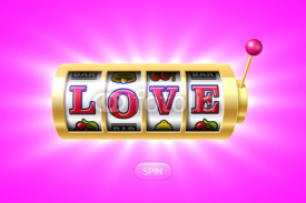 Love word on gold slot machine