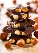 Fototapety chocolate with hazelnuts