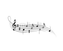 Naklejki Musical symbols on a white background