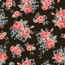 Naklejki classic retro roses ~ seamless background