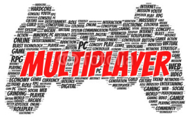 Fototapety Multiplayer word cloud shape