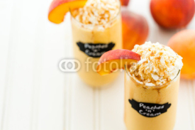 Naklejki Peaches and cream cold drink