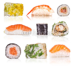 Naklejki Sushi collection isolated on white background