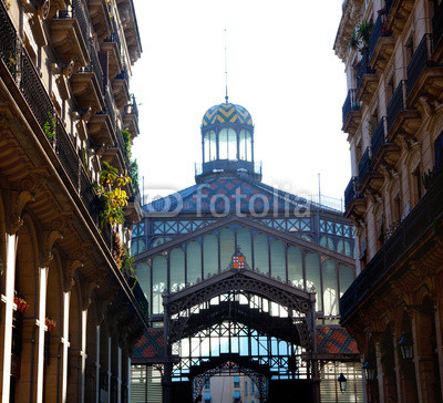 Barcelona Borne market facade in arcade