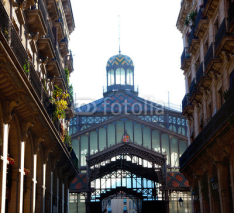 Fototapety Barcelona Borne market facade in arcade