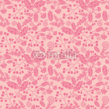 Fototapety Vector pink silhouette flowers elegant seamless pattern