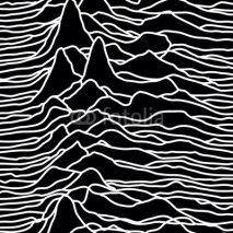 Obrazy i plakaty The rhythm of the waves, the pulsar, vector lines design, mountains