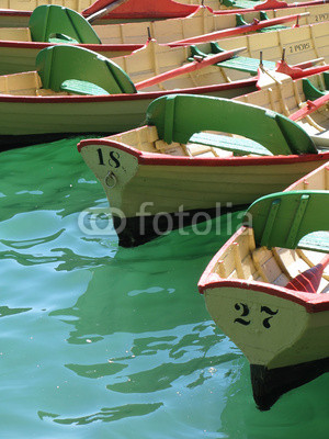 Row of oar boats