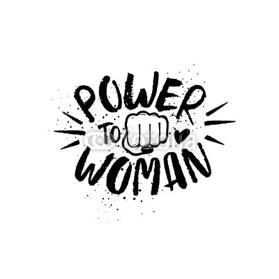 Hand Drawn Lettering Girl Power Feminist Slogan.
