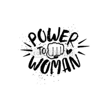 Obrazy i plakaty Hand Drawn Lettering Girl Power Feminist Slogan.