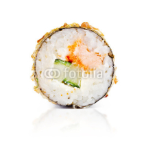 Fototapety traditional fresh japanese sushi rolls on a white background