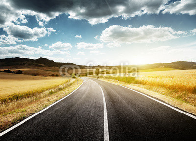 asphalt road in Tuscany Italy
